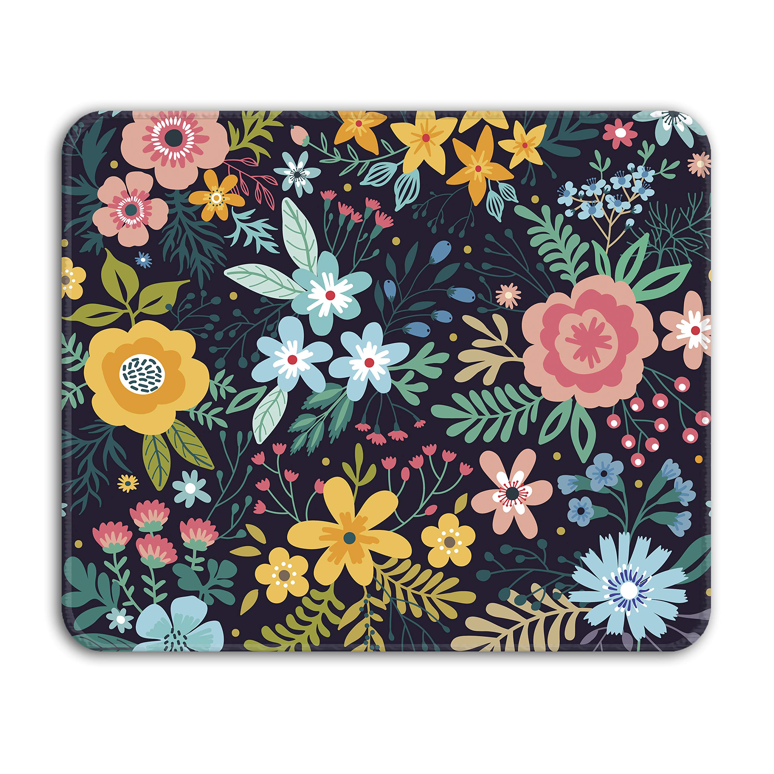 Dooke Gaming Mouse Pad, Cute Rectangle Mouse Mat with Anti Slip Rubber Water-Resistant Surface for Desktops,Blooming Flower