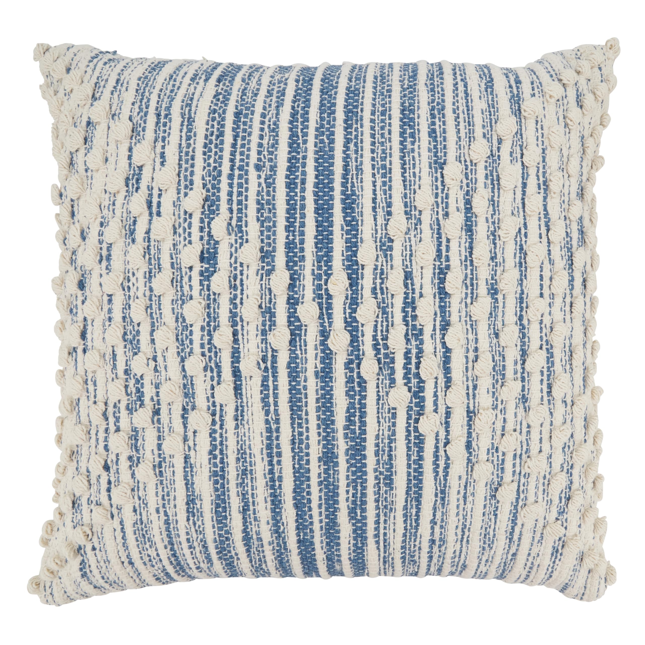 SARO LIFESTYLE Artisan Woven Stripe Diamond Down Filled Throw Pillow
