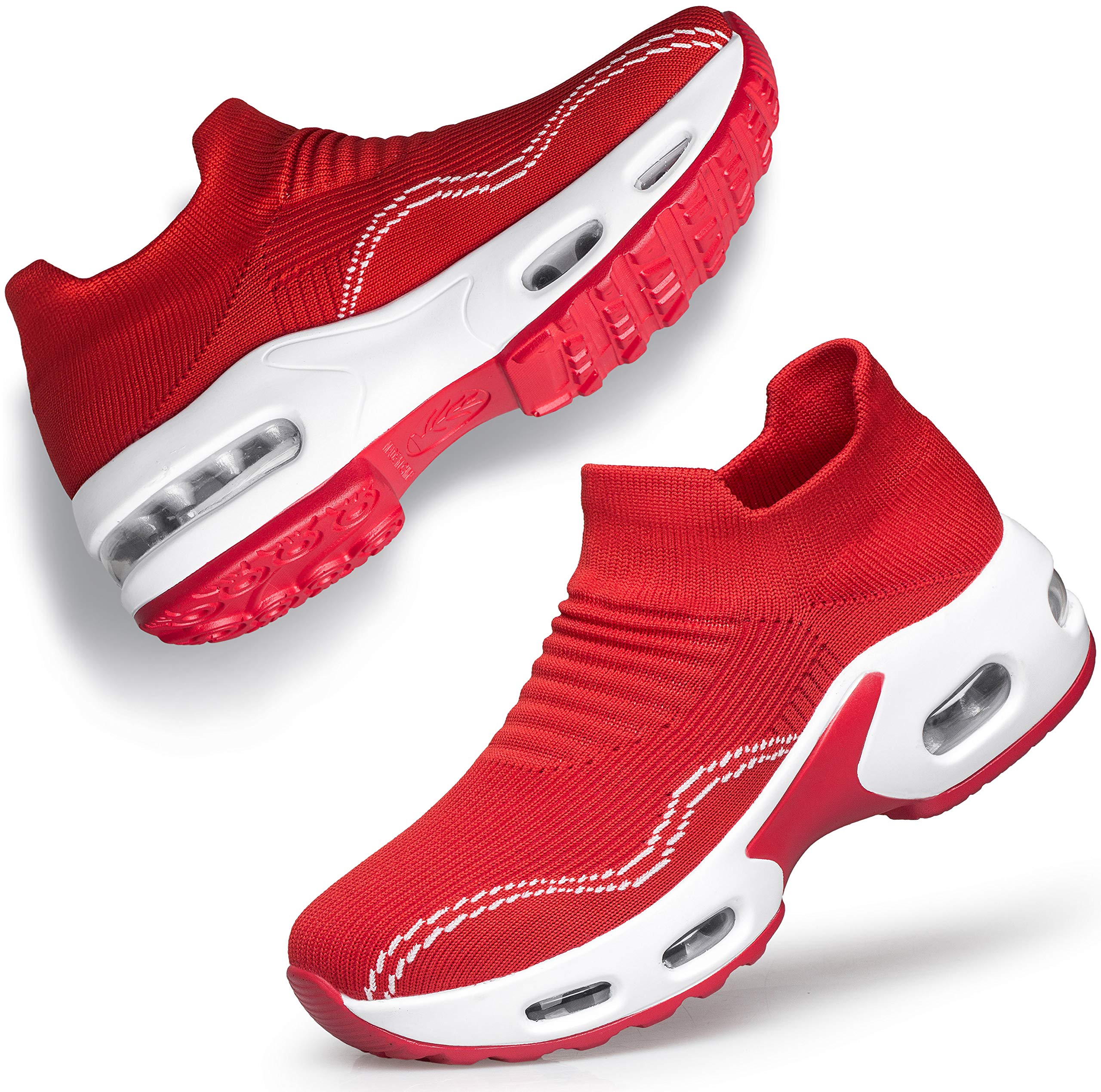 DOUSSPRT Womens Walking Shoes Slip on Sock Sneakers Lady Girls Nurse Mesh Air Cushion Platform Loafers Fashion Casual