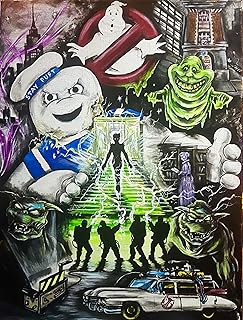 Officially Licensed Ghostbusters Collage Original Artwork by Ed Capeau Print On Demand Poster - 12 x 16 Inch - Decorative Print - Ready to Frame