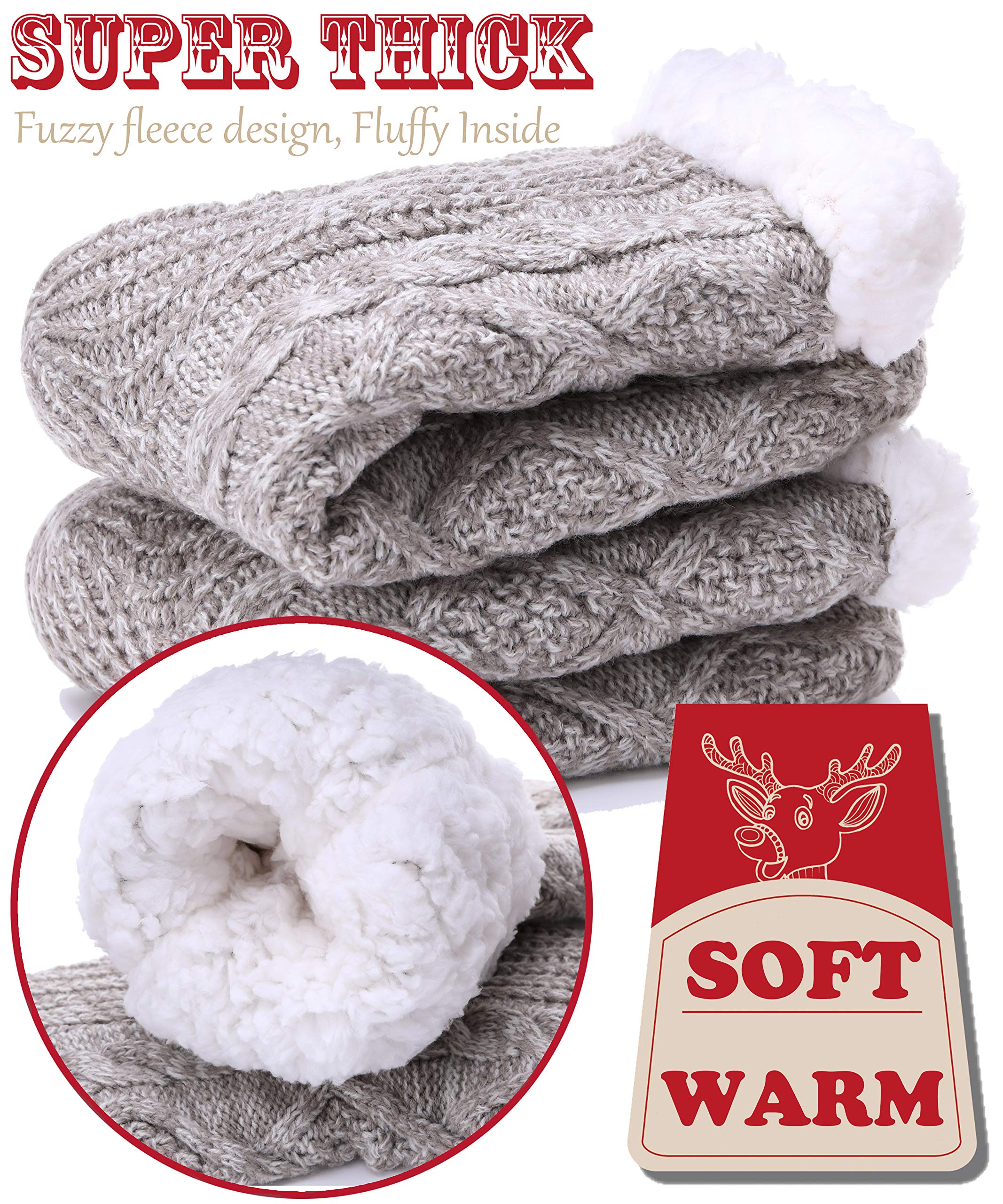 Snapklik.com : EBMORE Women Slipper Fuzzy Socks Fluffy Cozy Cabin Warm ...
