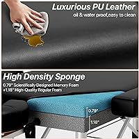 Vista 5 de KCC Mesa de masaje de espuma viscoelástica Premium portátil plegable, cama de masaje de altura ajustable, 213 cm de largo x 71 cm de ancho, cama