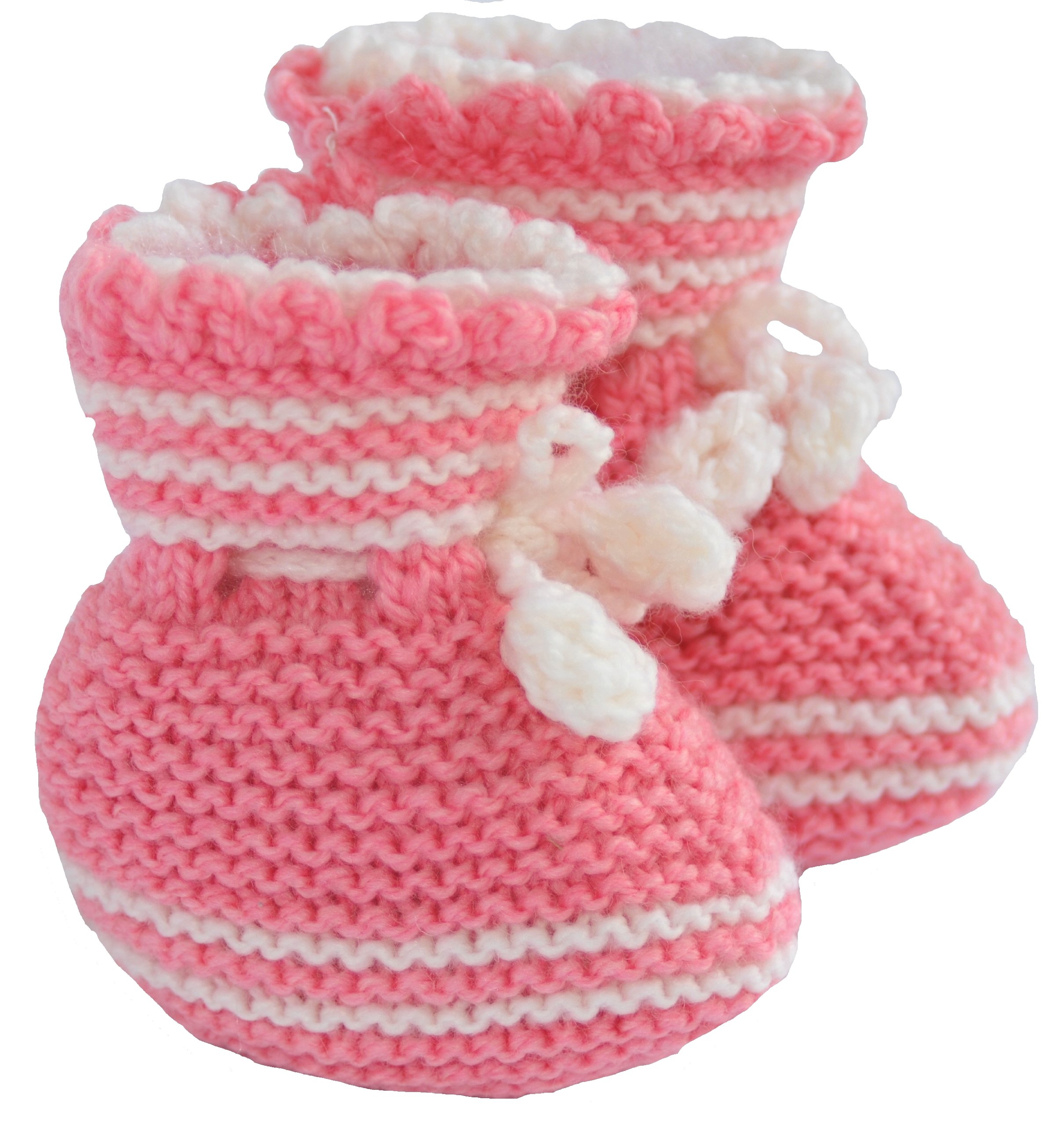 Knitted Baby Girl Booties, Size: 0-6 M, Color: Pink