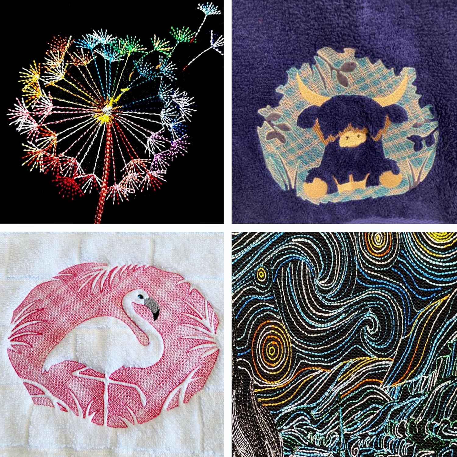 New brothread 50 Colors Variegated Polyester Embroidery Machine Thread Kit 500M (550Y) Compatible with Brother Janome Babylock Singer Pfaff Bernina Husqvaran Embroidery and Sewing Machines