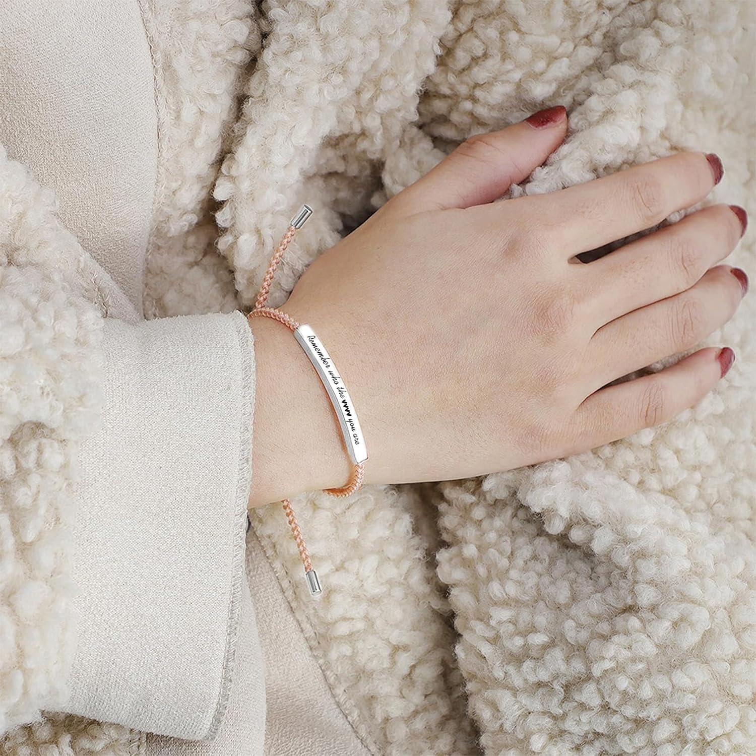 Dont Let The Hard Days Win Bracelet Remember Who the F You Are Bracelet Inspirational Gifts for Women Adjustable Braided Tube Bracelets for Women Trendy 2026 - Image 9