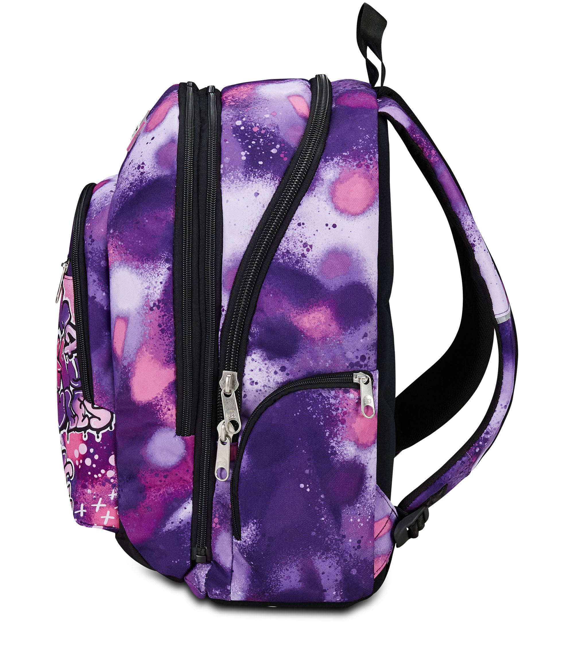 Seven Zaino Scuola Adavanced Detach, Viola, Bubble Street, Doppio Scomparto Con Tasca Staccabile Uso Zainetto, Tasca Porta PC, Tasca Porta Borraccia, Zaino Medie e Superiori, Bambina Ragazza