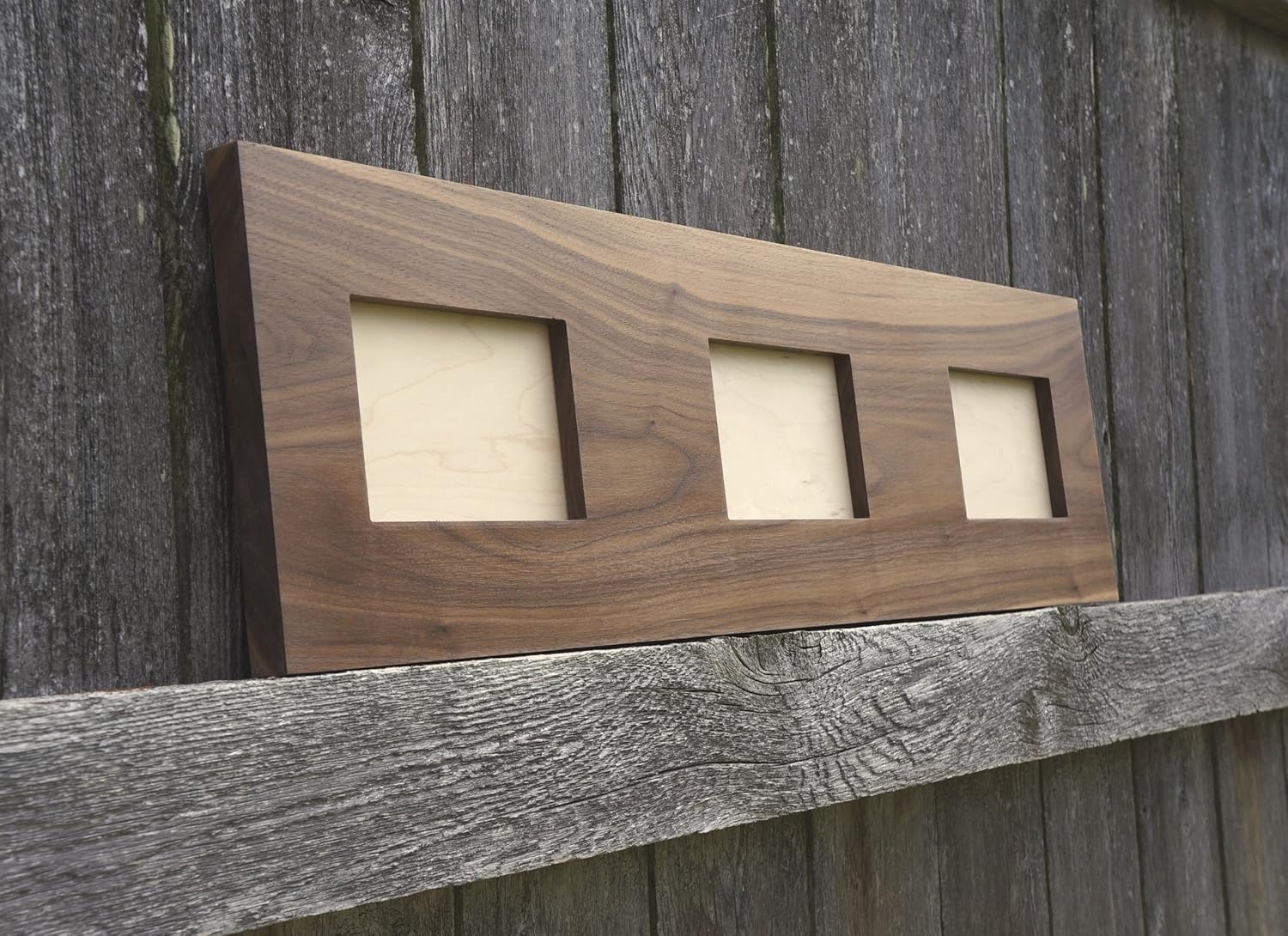 Triple 4 x 6 Picture Frame in Solid Walnut