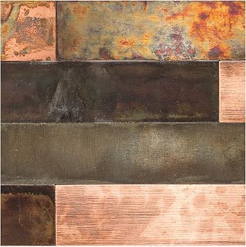Aspect Peel & Stick Distressed Metal Panel in Bronze Relic 6X6 Inch Sample