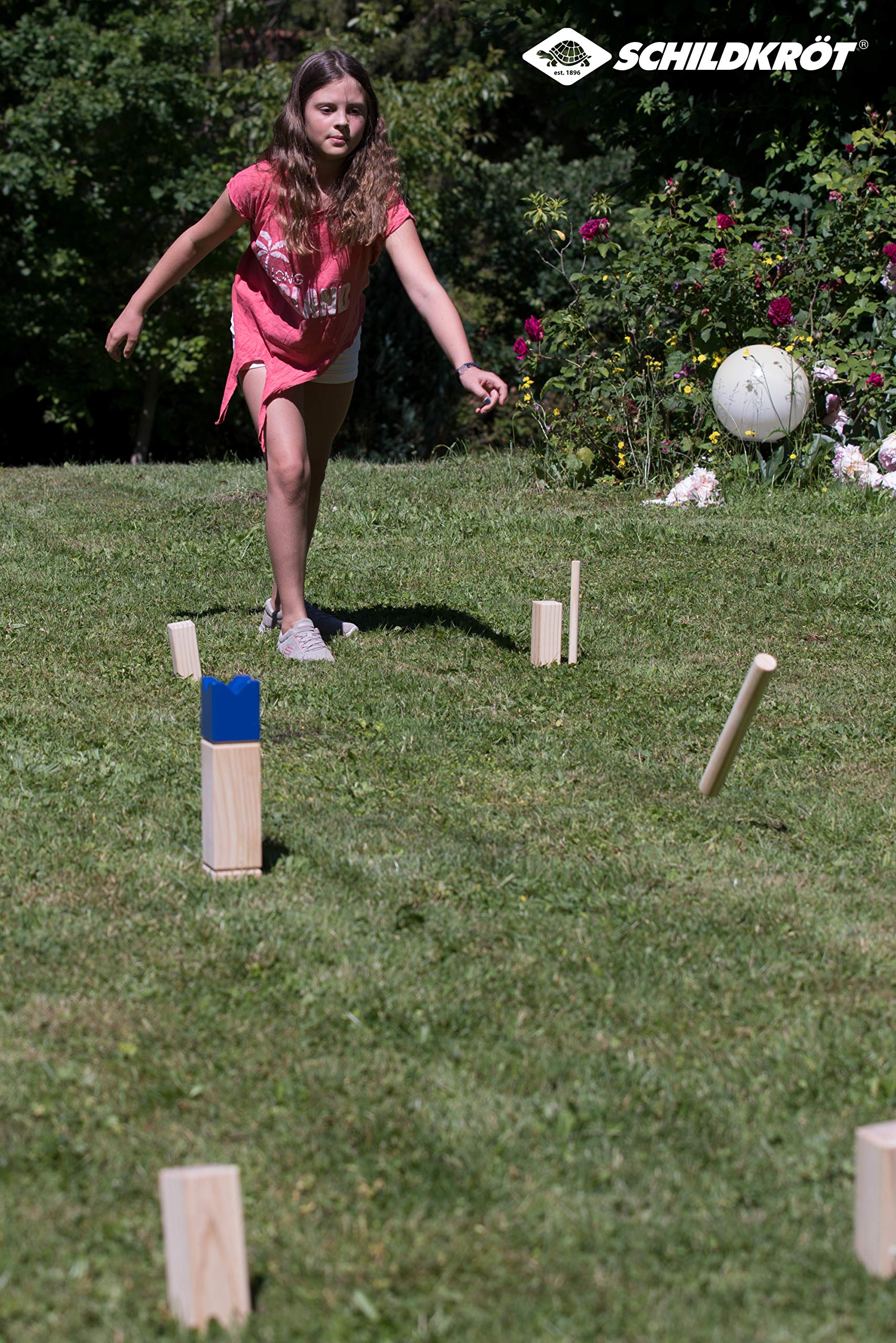 Schildkröt Kubb, Le Jeu de Jardin Populaire de Scandinavie, Ensemble Complet en Bois Certifié FSC, Compris um Sac de Transport pour Le Stockage, 970112