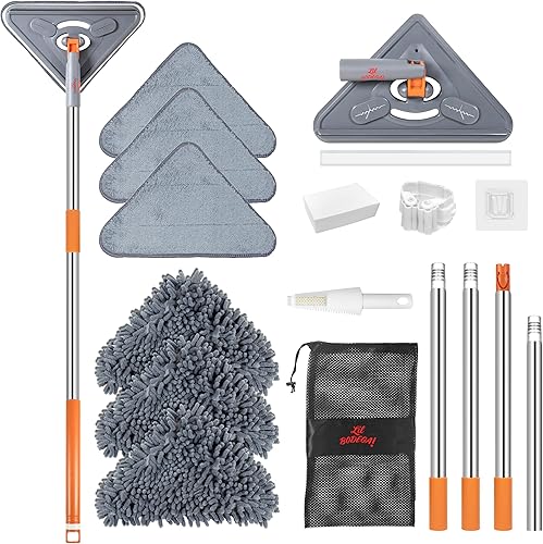 Lil Bodega - Limpiador de fregona de pared de 85 pulgadas con mango largo, herramienta limpiador de zócalo para lavadora de pared, limpieza de