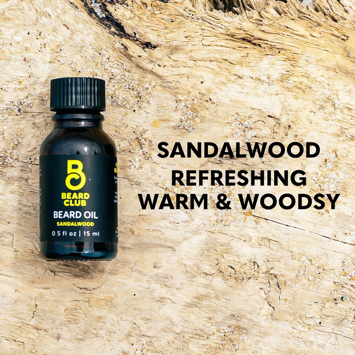 The Beard Club Premium Sandalwood Beard Oil for Men - Natural Castor & Sunflower Seed Oils - Beard & Mustache Conditioner - Hydrates, Moisturizes & Soothes Dry Skin - Strengthens Follicles (2PK) - Image 4
