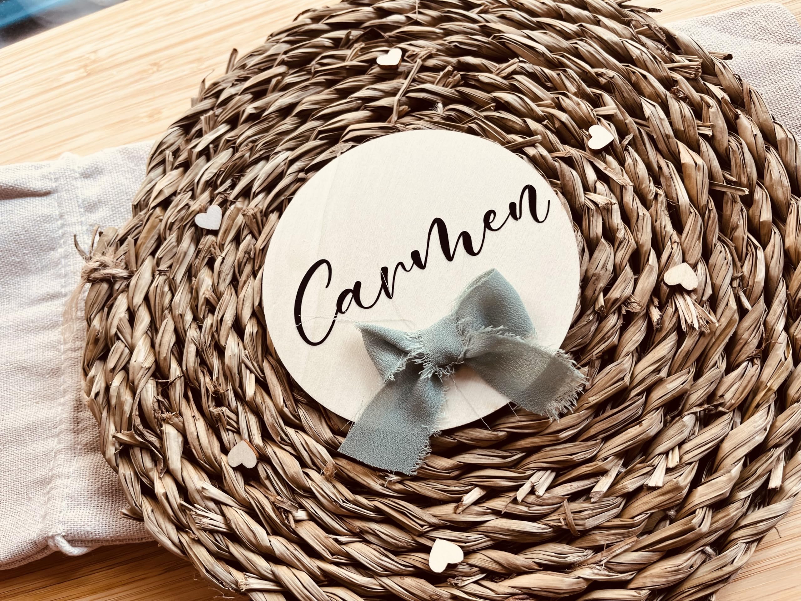 Marcasitios personalizados de madera (Azul)