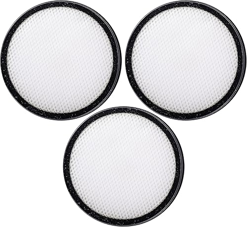 Paquete de 3 filtros de repuesto para aspiradora inalámbrica HART HPSV01 y HPSV50, comparado con el número de pieza HASV01