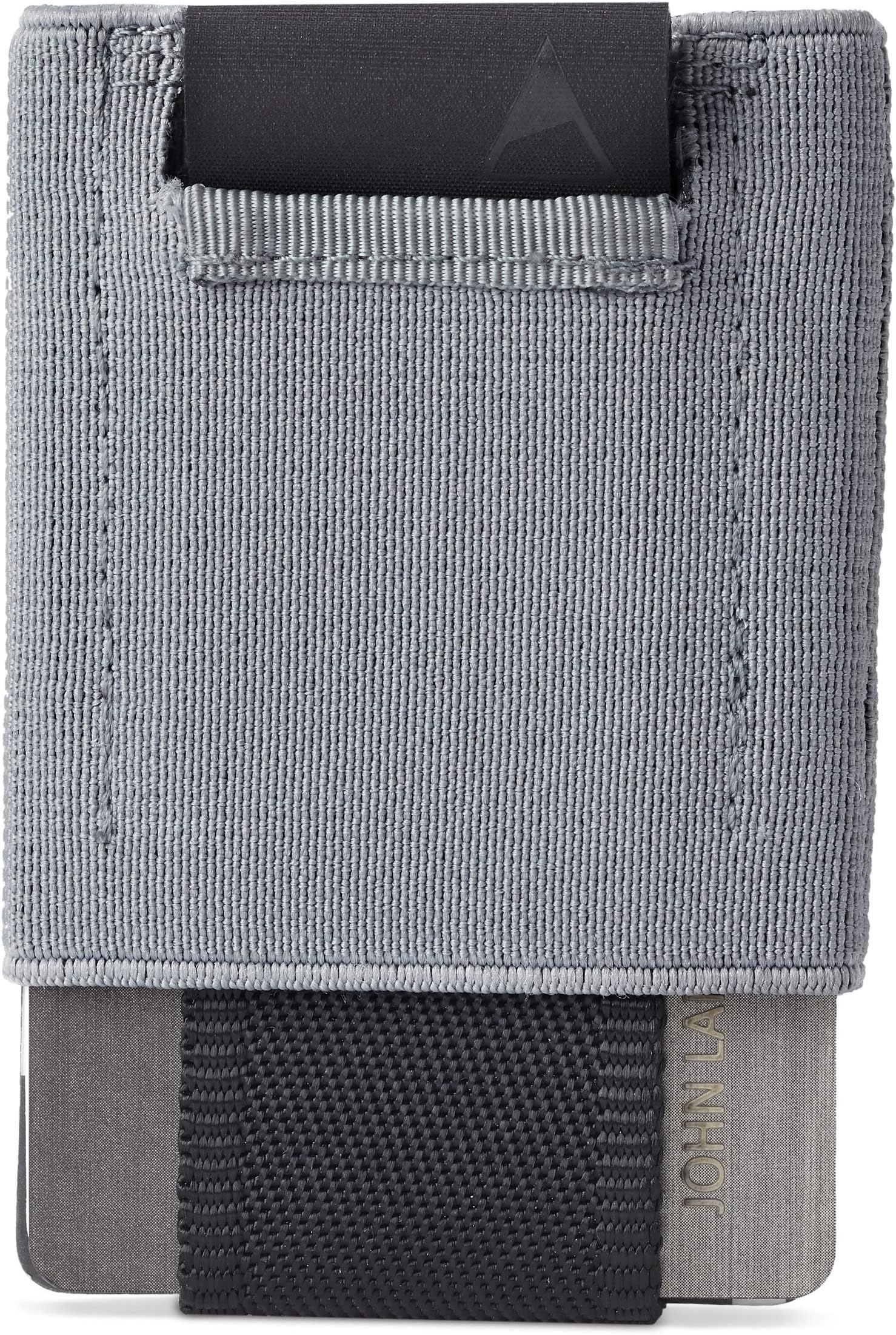 Minimalistic Wallet for Men and Women - Slim Wallet Fits In Front Pocket - Holds 4-15 Cards - Hidden Cash Holder and Key Holder Pocket (Gray)