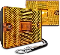 TrueMods 2-Pack 3x2 Inch Amber LED Side Marker Lights - DOT Certified, IP67 Waterproof, Integrated Reflector for Boat Trailer RV Clearance Lights