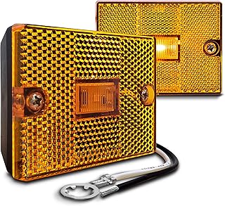 TRUE MODS 2pc 2x3 3x2 Inch Amber LED Stud-Mount Side Marker Light [DOT Certified]
