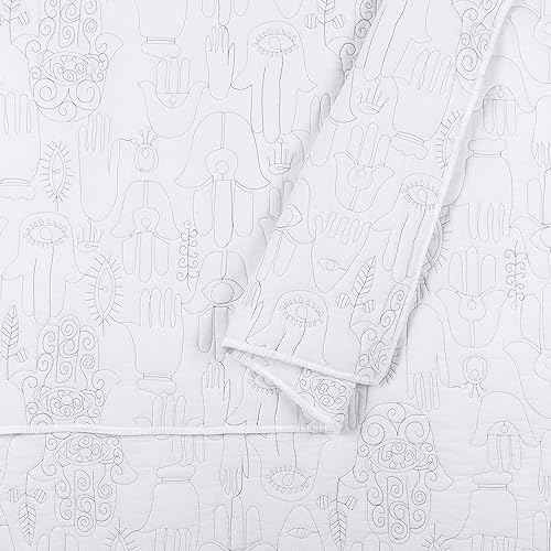 Miniatura 3 de Justina Blakeney Hamsa - Juego de edredón de 3 piezas, tamaño King, color natural