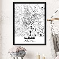 Vista 3 de Mapa de Saigón, Vietnam, Light 2 (12x16)