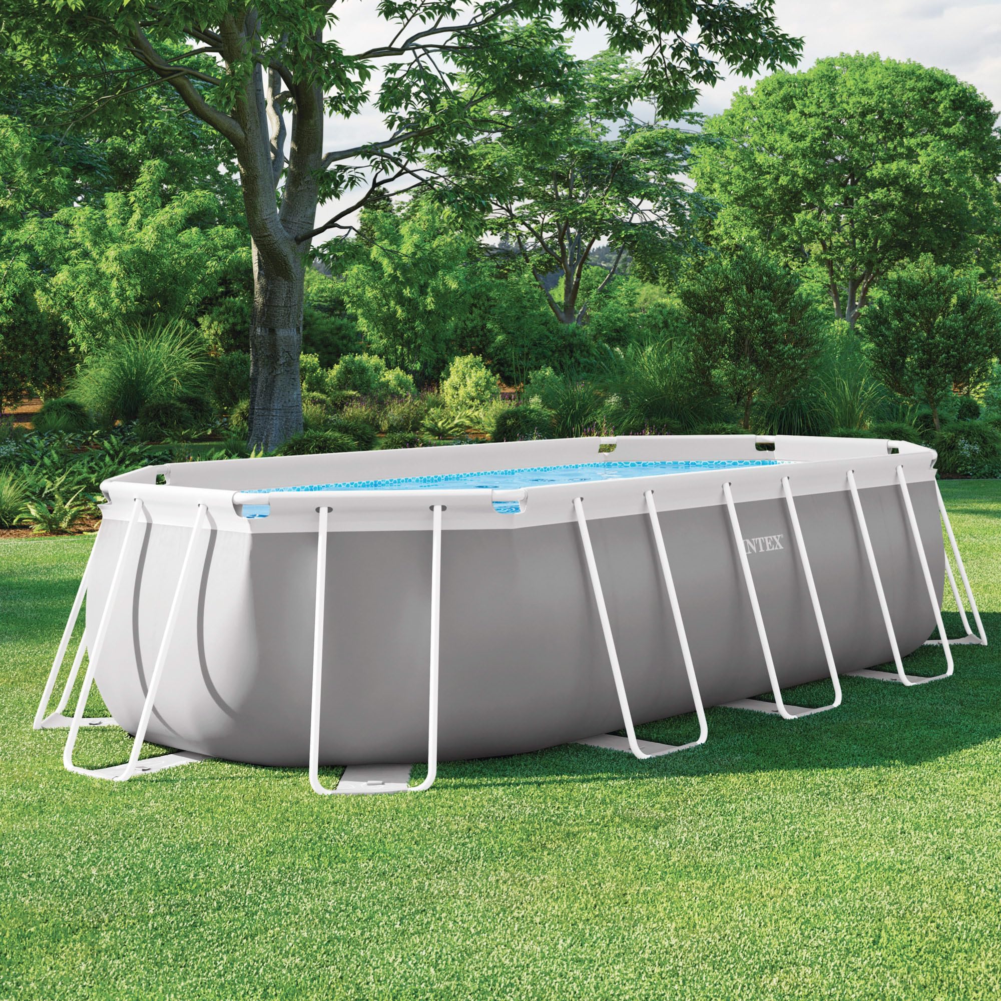 Intex 26796NP - Piscina desmontable ovalada prism frame intex 503x274x122 cm con depuradora
