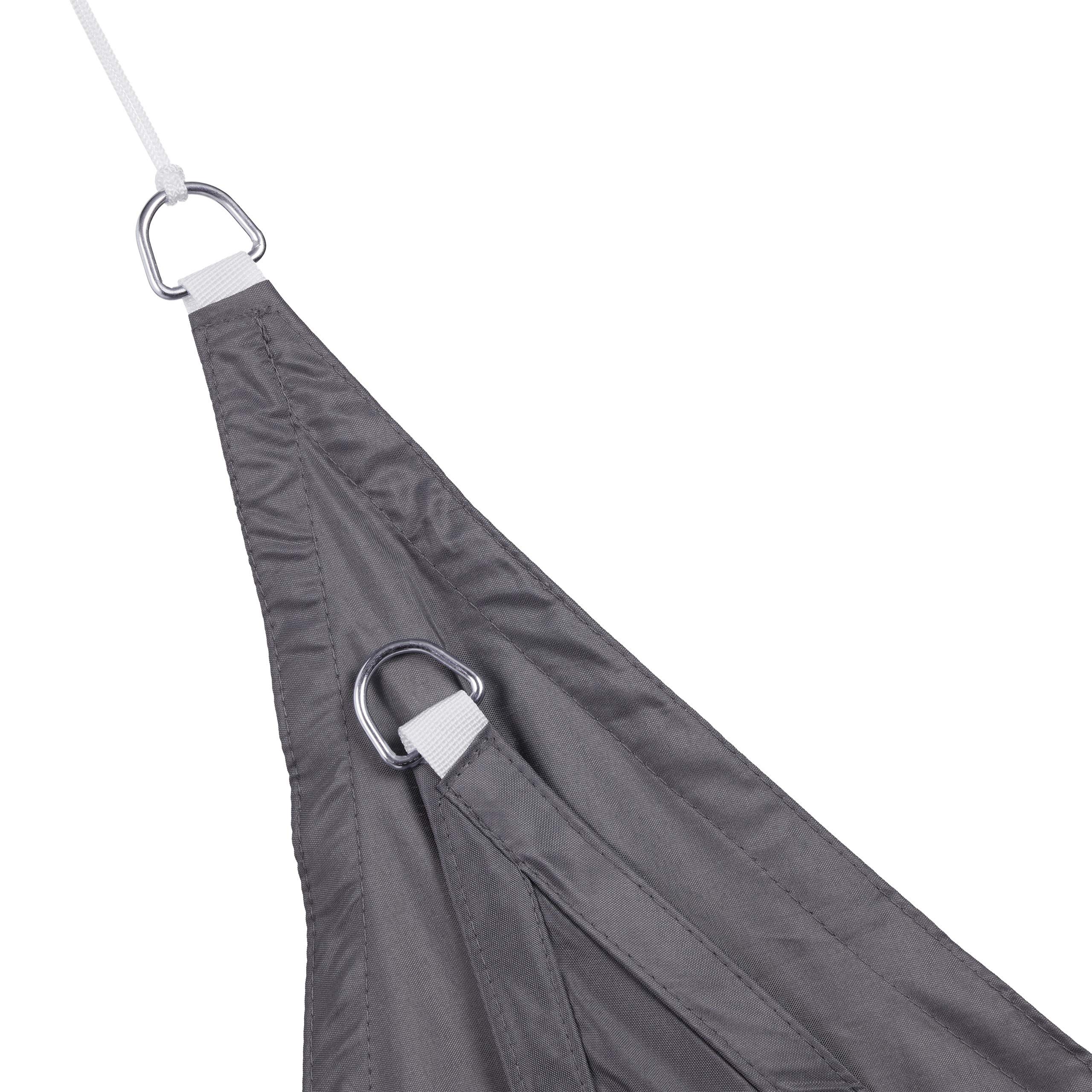 relaxdays Voile d’ombrage Triangle diffuseur d’Ombre Protection Soleil Balcon Jardin UV 6x6x6 m Toile imperméable, Gris
