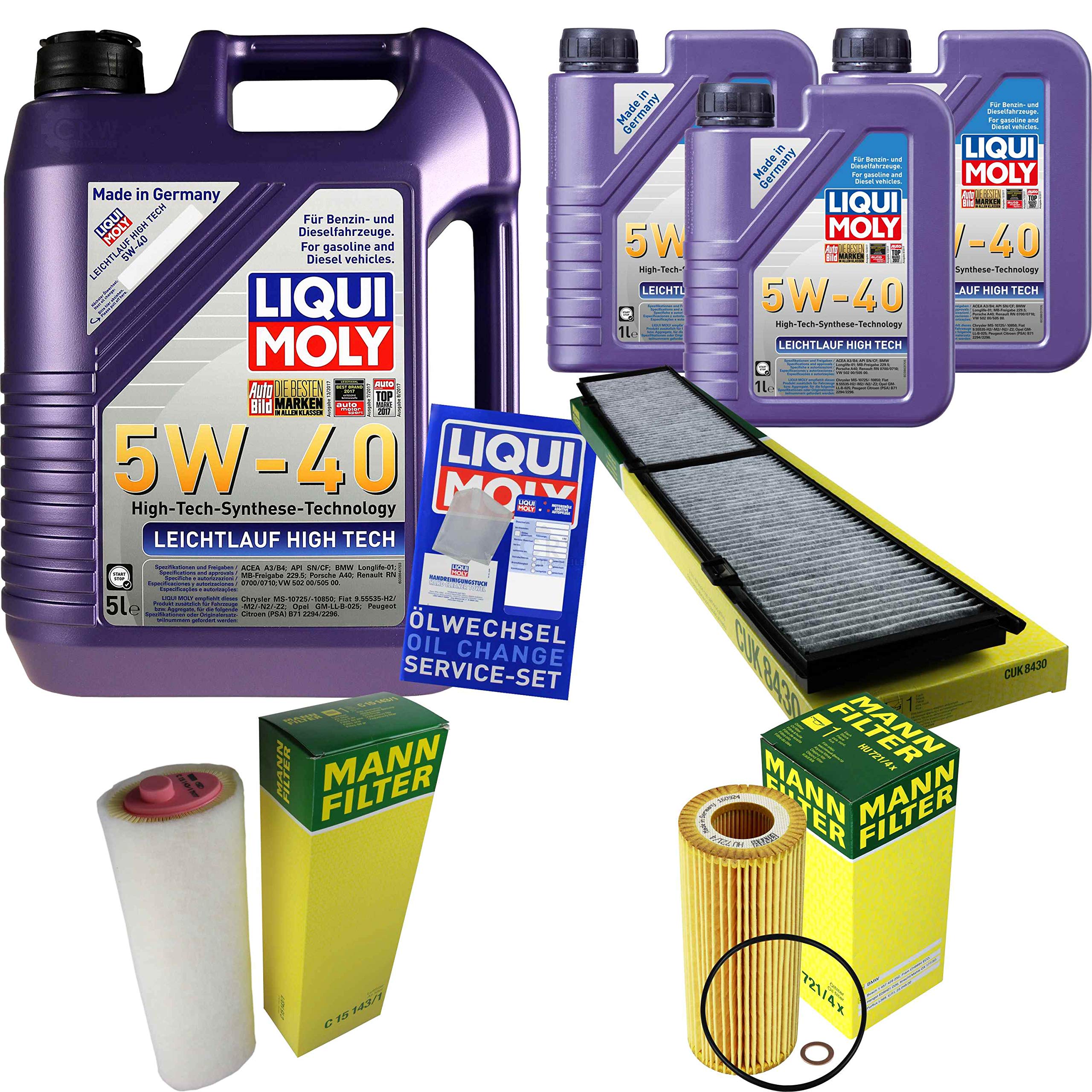 Pacchetto di ispezione 8 L LM LL High Tech 5W-40 + Pacchetto filtri Uomo 3 pezzi