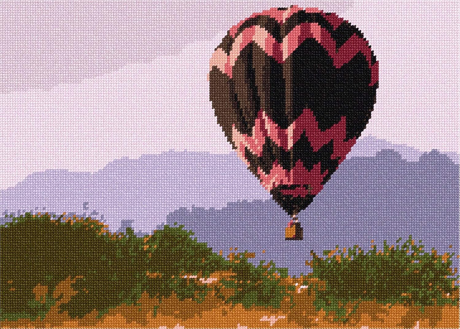 Pepita Needlepoint Canvas: Hot Air Balloon Over Desert, 14" x 10"