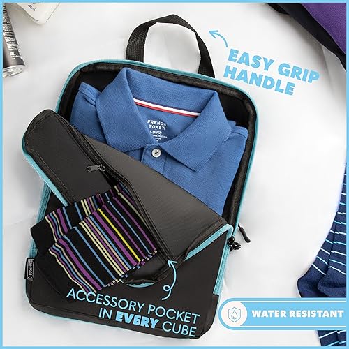 Vista 4 de Juego de 4 cubos de embalaje de compresión de viaje, 4 juegos6 cubos de equipaje para llevar en la maleta, juego de bolsas de compresión