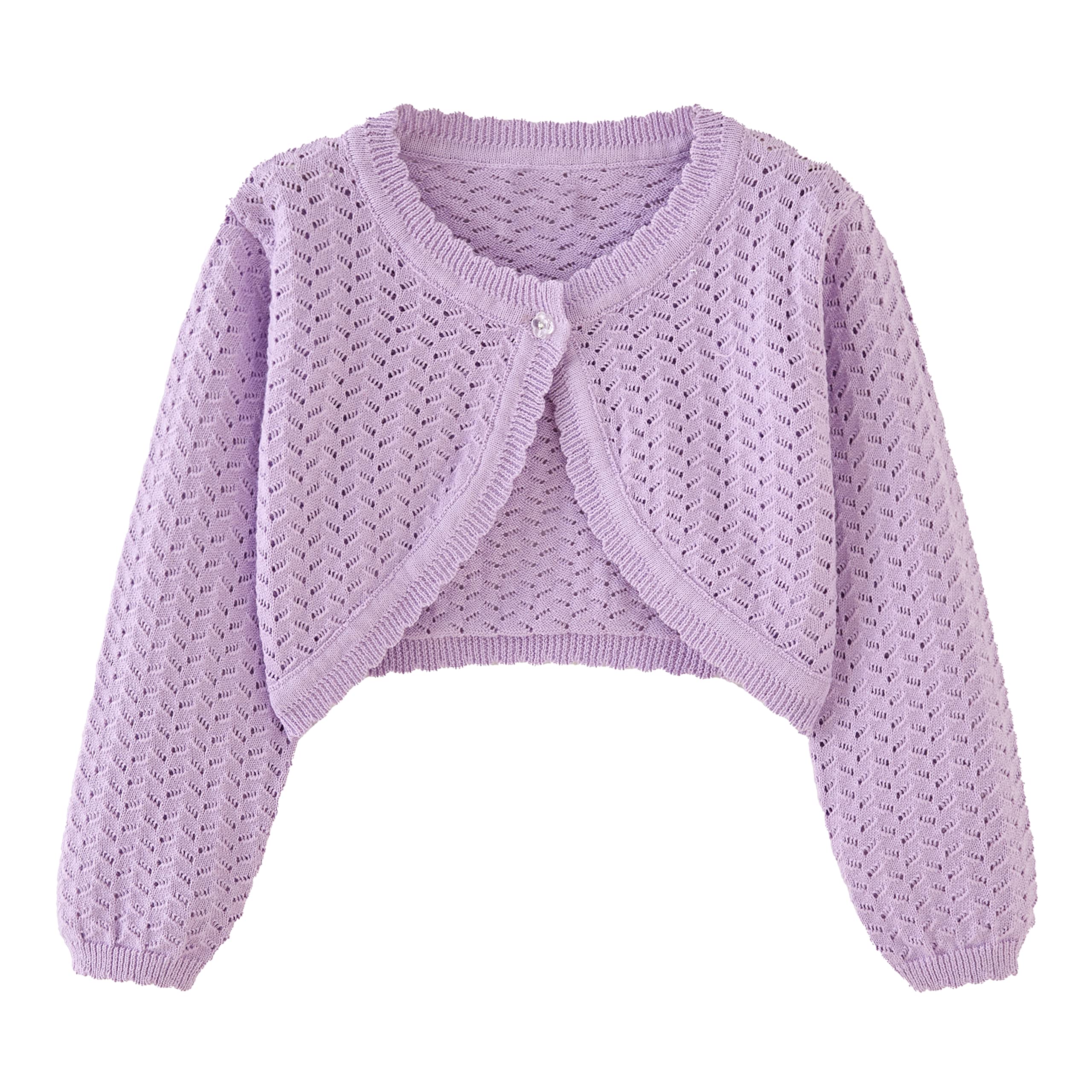 Girls Cardigan Sweater Toddler Bolero Shrug Baby Kids Long Sleeve Dress Up Button Closure Cropped Jacket Tops