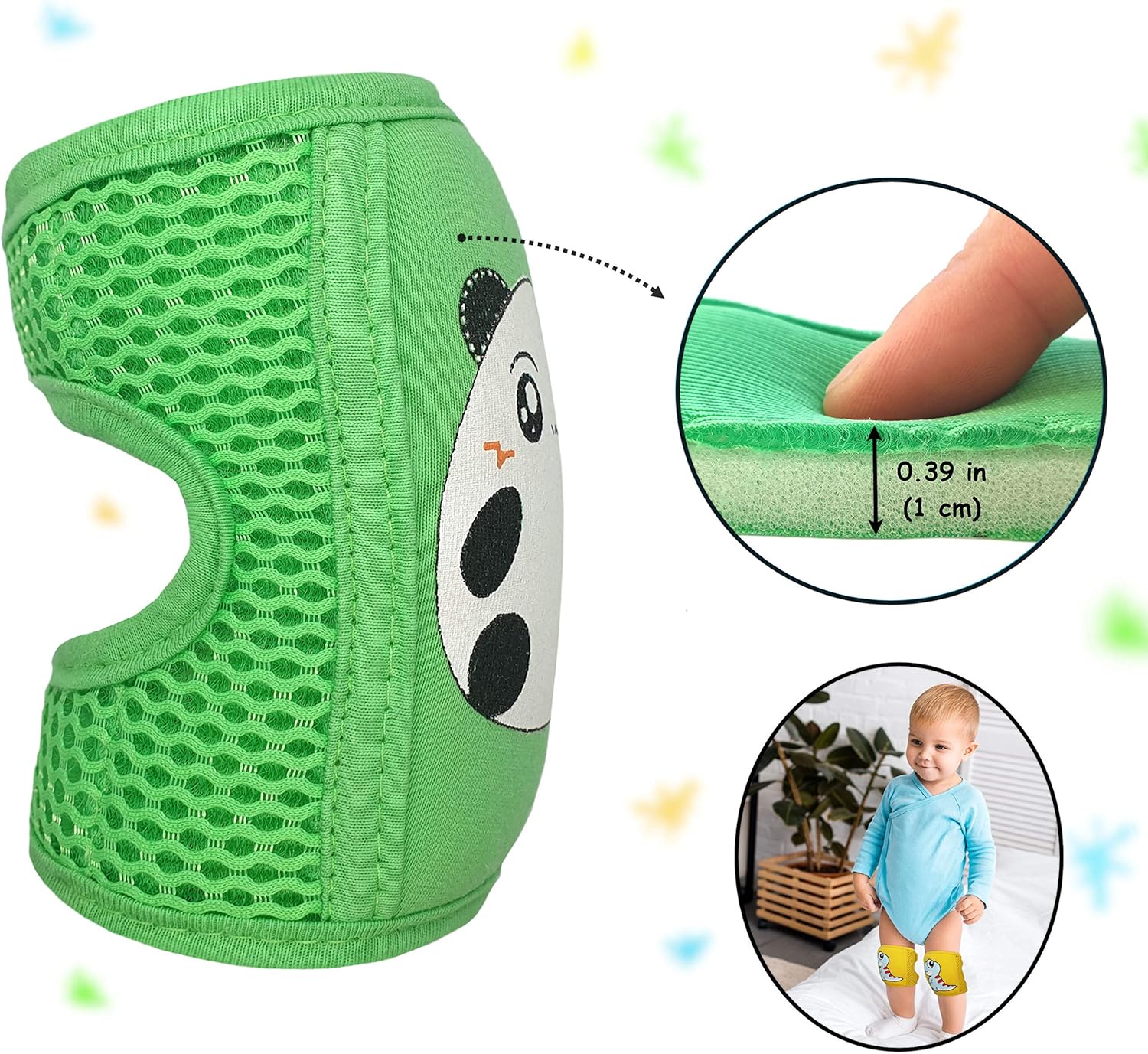 Miniatura 3 de Rodilleras de bebé para gatear 3 pares rodilleras ajustables para bebéniño pequeño almohadillas de arrastre rodilleras protectoras