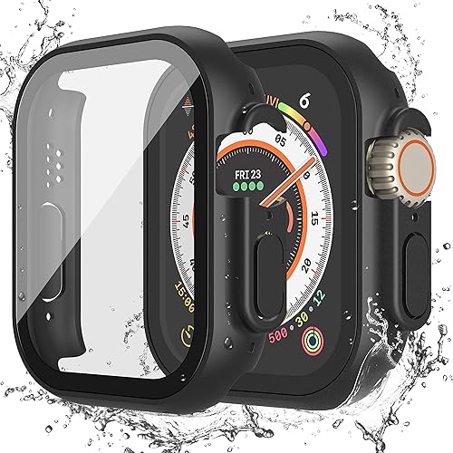 Misxi Paquete de 2 - Funda impermeable con botón diseñada para Apple Watch Ultra 2  Ultra de 49 mm, funda protectora rígida anticaídas de