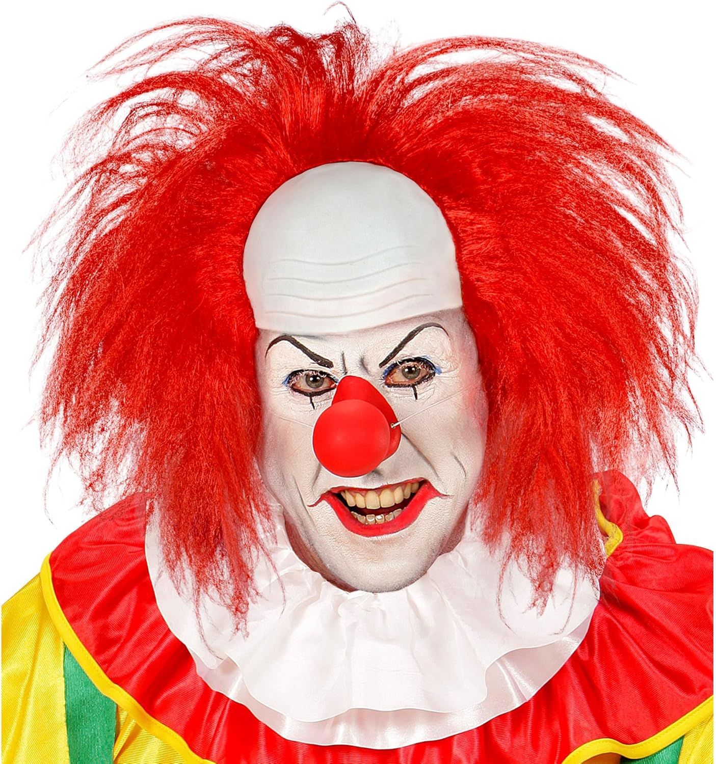 Widmann 02004 Wig Clown Bald with Red Hair in Box Horror Killer Theme Party Halloween, Multicoloured, Standard Size