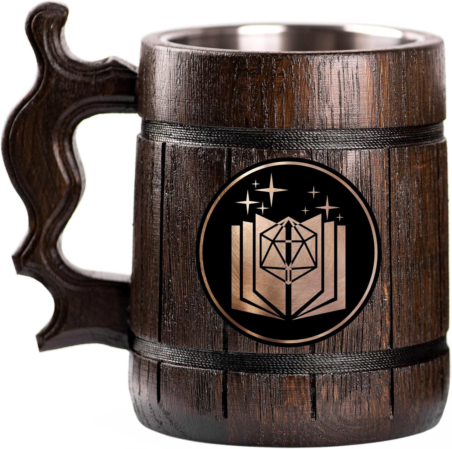 Storyteller's Book DnD Wooden Beer Mug, Beer Tankard, Personalized Beer Stein, DnD Gift