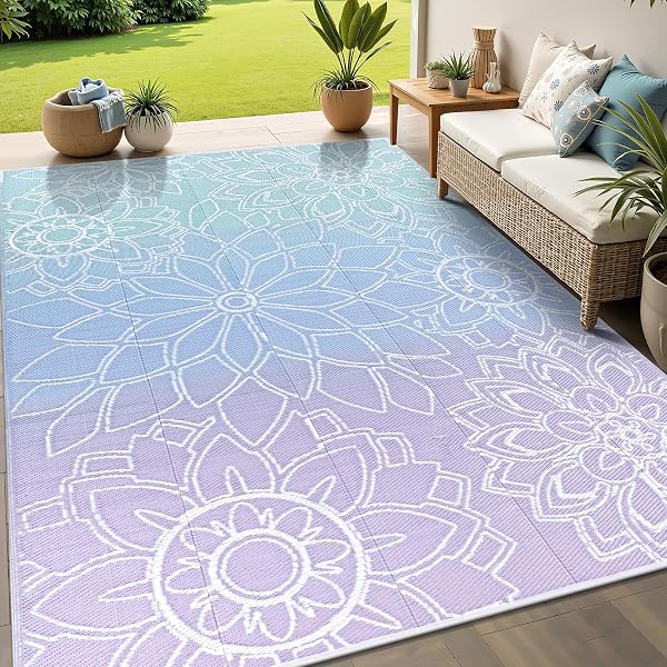 LOKHOM Waterproof Outdoor Rug for Patio