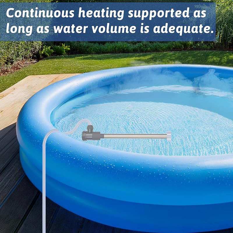 XCLBTFDC 1500W Immersion Water Heater Portable Electric Pool and Hot Tub Submersible Water Heater with WiFi Timer and Auto Shut Off for Spa, above ground pool, Bathtub, Swimming pool & baptismal pool image 4