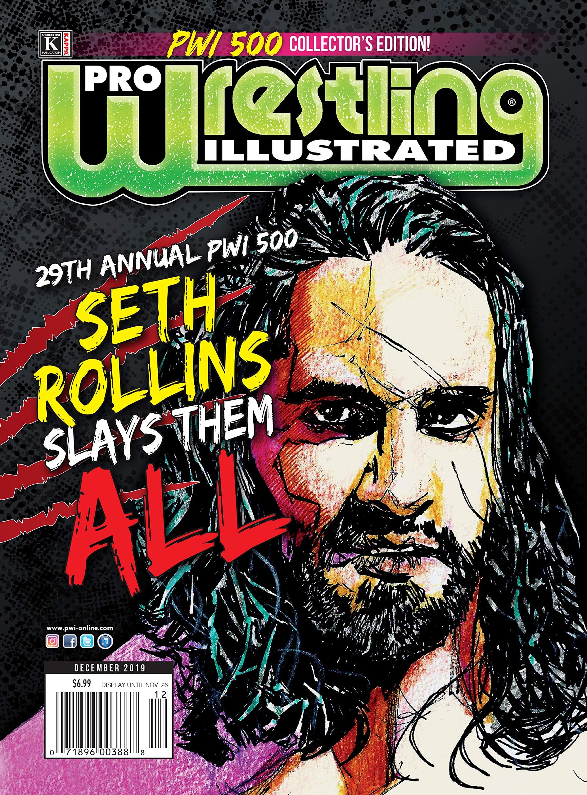 Pro Wrestling Illustrated: December 2019-PWI 500 Collector's Edition (29th Annual); Seth Rollins, AJ Styles, Daniel Bryan, Kenny Omega, Kofi Kingston, Kaz Okada, Official Ratings,