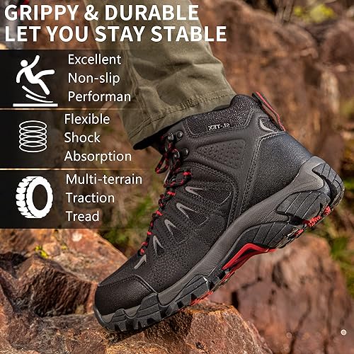 Miniatura 5 de SHULOOK Hiking Boots Men Waterproof Boots for Men Non-Slip & LightWeight & Comfortable Men's Hiking Outdoor Ankle Boot Trekking Camping