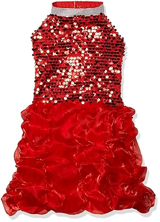 BookMyCostume Red Balloon Frock Western Dance Costume Dress for Girls - Premium 5-6 Years