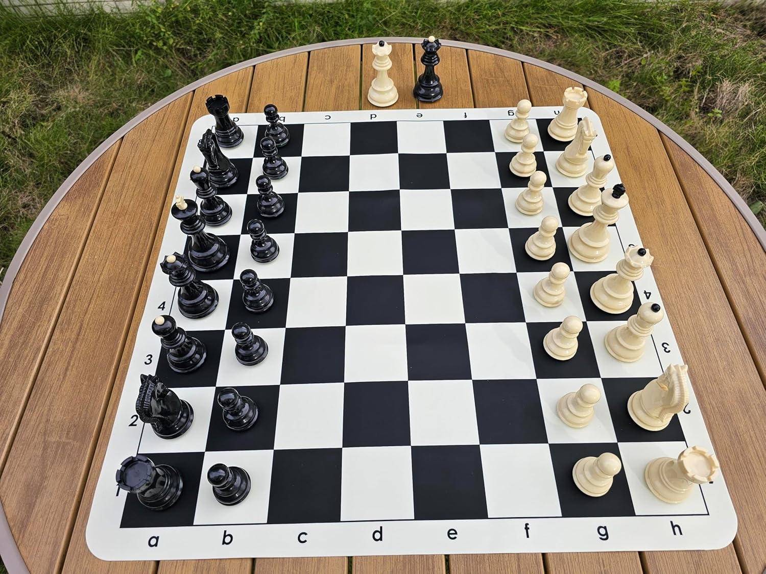 20" Silicone Chess Board Game Chess Set,4" King Tournament Chess Set Foldable Chess Board Mat,2 in 1 Travel Board Games for Kids and Adults, Ideal for Outdoor and Travel Use