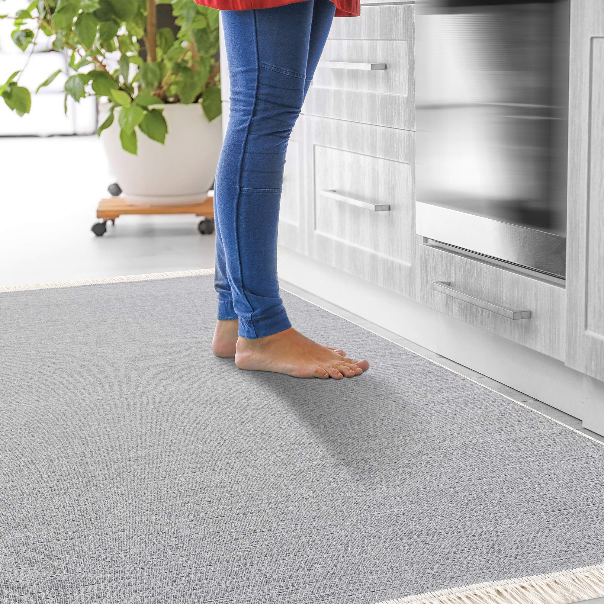 Jimri Fashion4Home Rug Runner - Boho Kilim Rug, Light Grey, 150 x 80 cm, Lightgrey, 150 x 80 cm (Rectangular) - Image 3