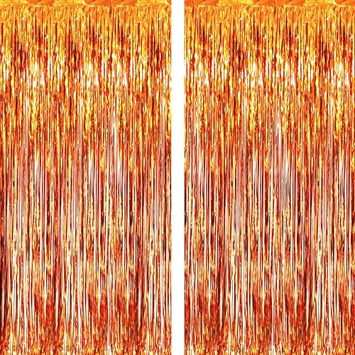 Miniatura 59 de GOER - Cortinas de tiras metálicas/oropel para fiestas, telón de fondo para fotos, Halloween, cumpleaños, graduaciones, Año Nuevo, decoración