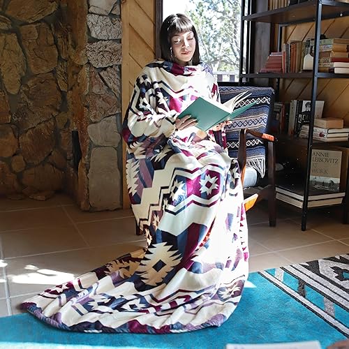 Miniatura 2 de Catalonia Manta con mangas y bolsillo, suave y cómoda manta de forro polar para mujeres y hombres