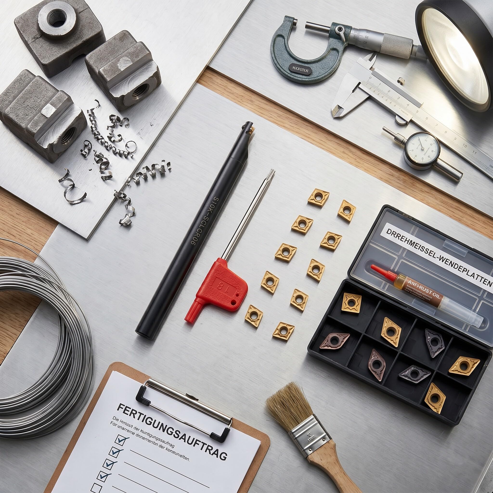 Werkzeughalter-Set 10mm S10K-SCLCR06 + 10 Inserts CCMT060204-HM YBC251 –CNC-Drehmaschine Bohrstange Drehen Werkzeughalter, Legierungsstahl hohe Greifkraft schnelle Ersetzung