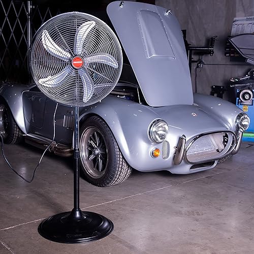 Miniatura 6 de OEMTOOLS OEM24871 - Ventilador de pedestal oscilante de 20 pulgadas, altura ajustable para garaje, tienda, gimnasio, almacén de flujo de aire de