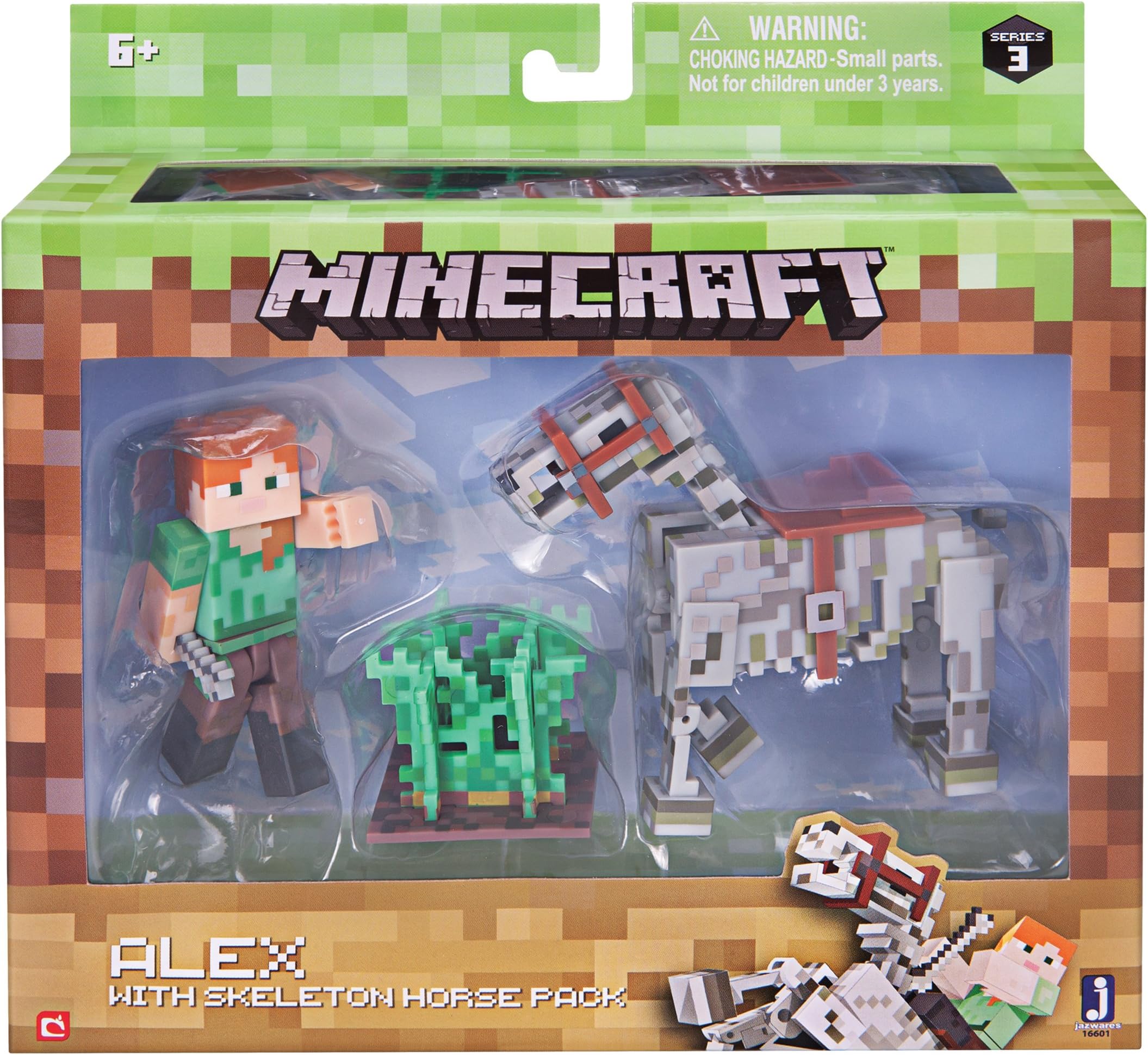 Amazon Com Minecraft Alex With Skeleton Horse Pack Toys Games