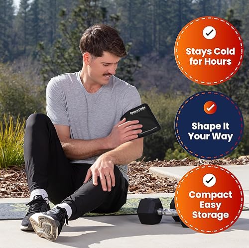 Miniatura 5 de Bolsa de hielo flexible y suave para lesiones reutilizable (mediano: 7 x 12 pulgadas) para lesiones de cara, hombros, cadera, pierna, brazo, tobillo