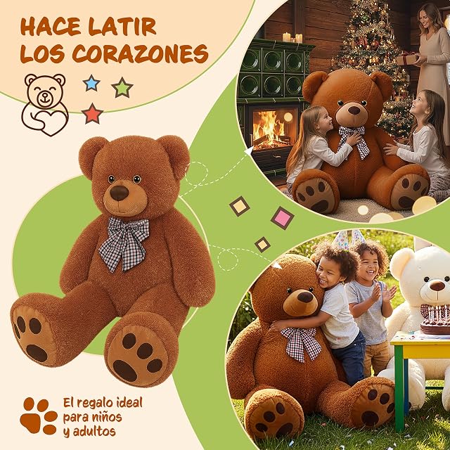 Foto 5 de 8 de Monzana® Oso de Peluche Grande con Lazo 175cm Osito Teddy Bear Marrón Juguete Niños Regalo Enamorados