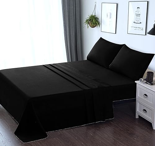 OBA HOME Juego de sábanas de microfibra - King Size (negro)