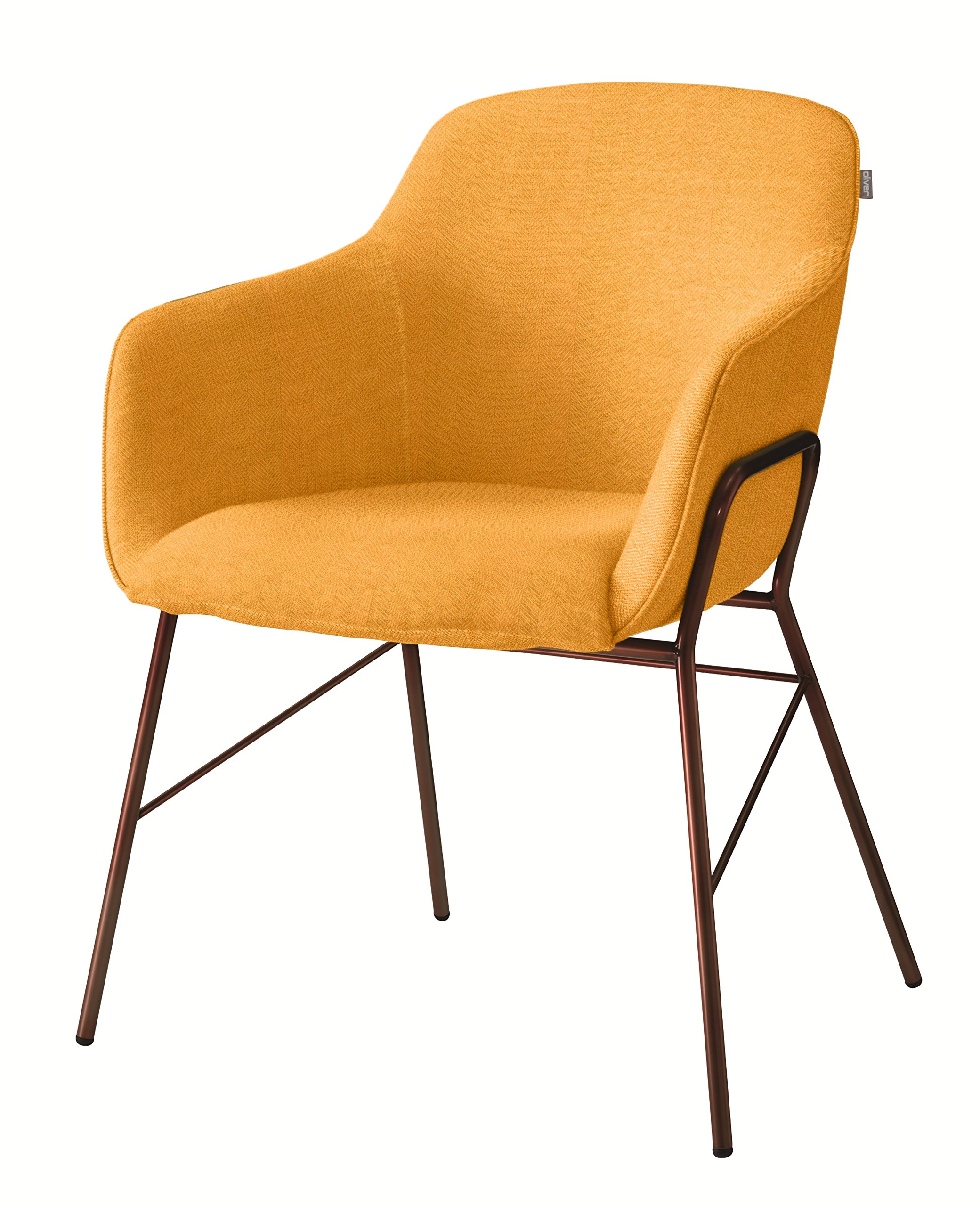 Amazon.co.jp: オリバー ダイニングチェア スチール 布 カッパー