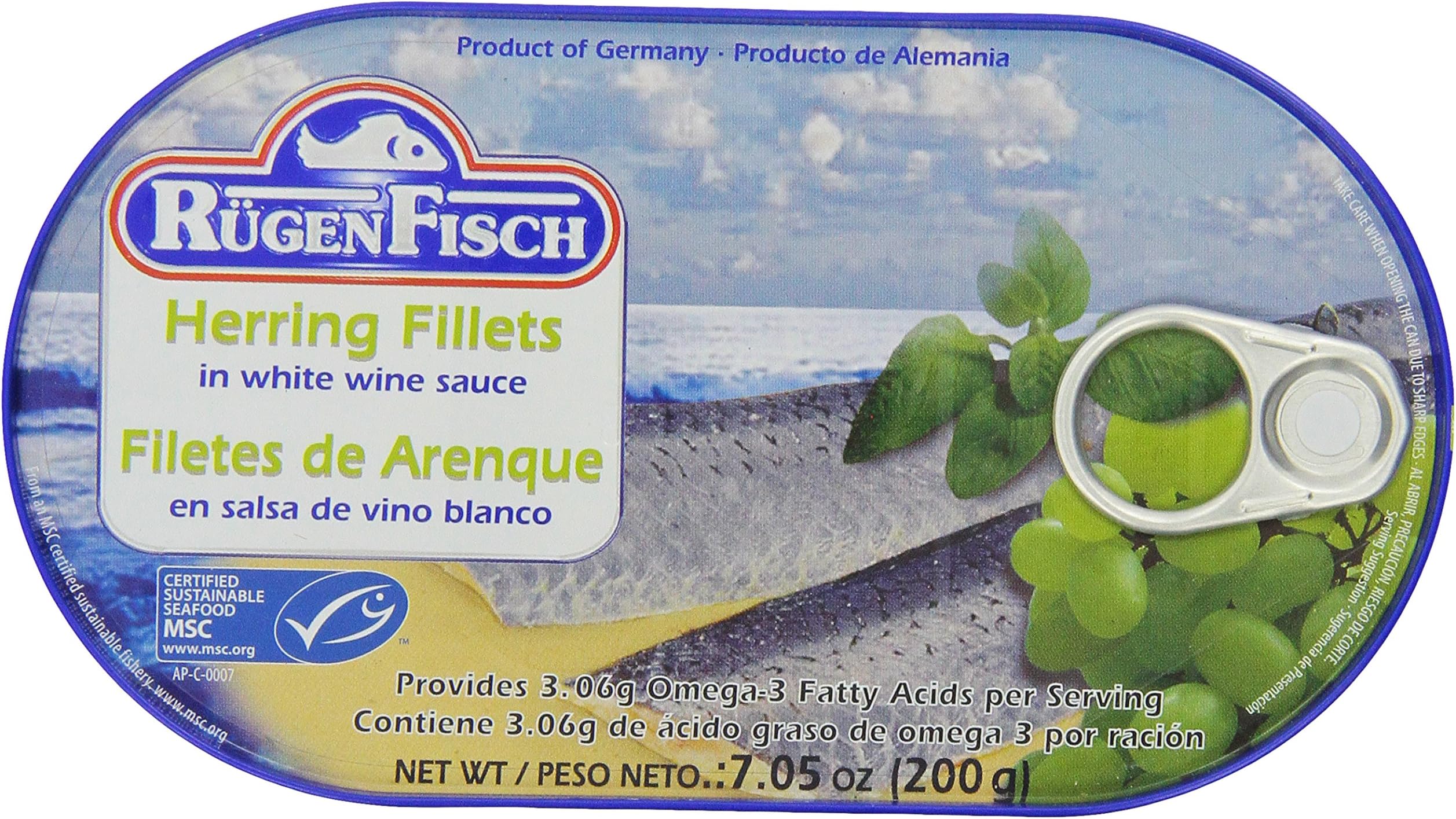 RügenFisch Herring Fillets in Wine Sauce, 7.05 Ounce