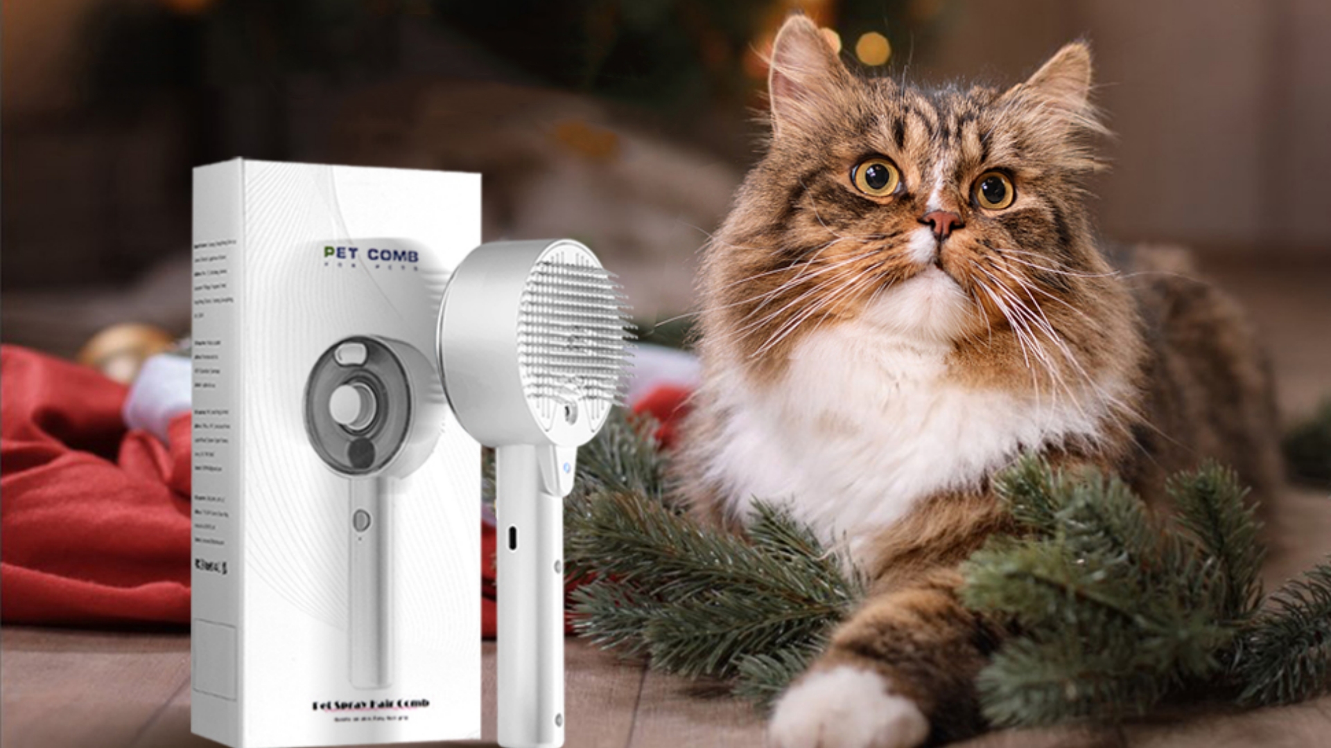 Qoosea Dampfbürste Für Haustiere - 4-in-1 Pflege Mit Sprühnebel & Massage